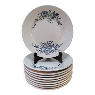 10 assiettes plates Terre de fer, Longchamp