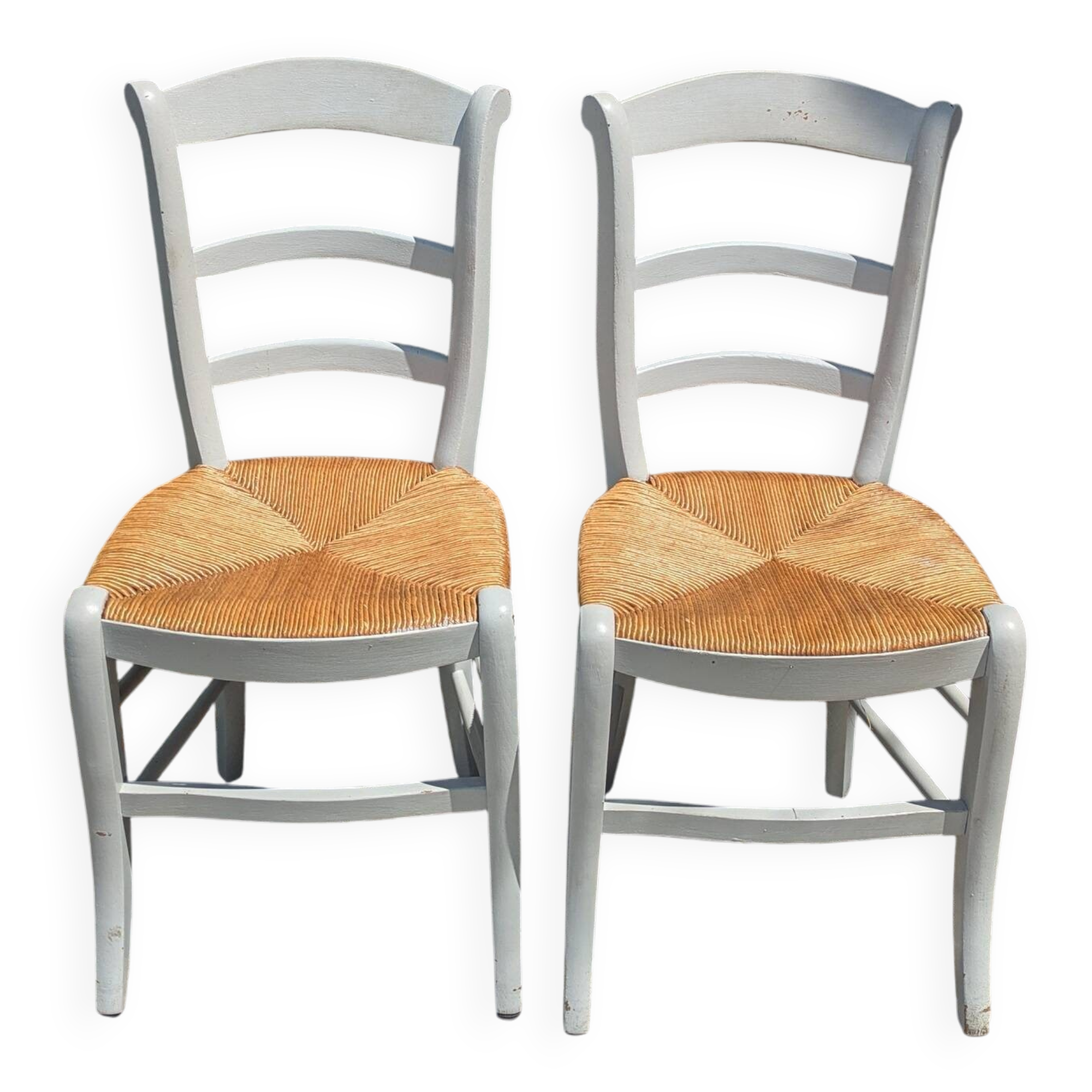 Paire de chaises paillées