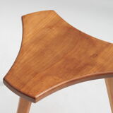 Lot of 2 beech and elm stools, France, 1950s