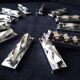 12 silver metal knife holders
