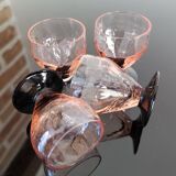 4 art deco stemmed glasses with digestive