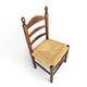 3 x Antique provincial ladderback child's chair / rush seat / 1930s