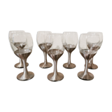 Suite de 7 verres à pied en Maillechort