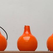 Mid-Century German Glass Pendant Lamp AH by Peill & Putzler, Set of 3