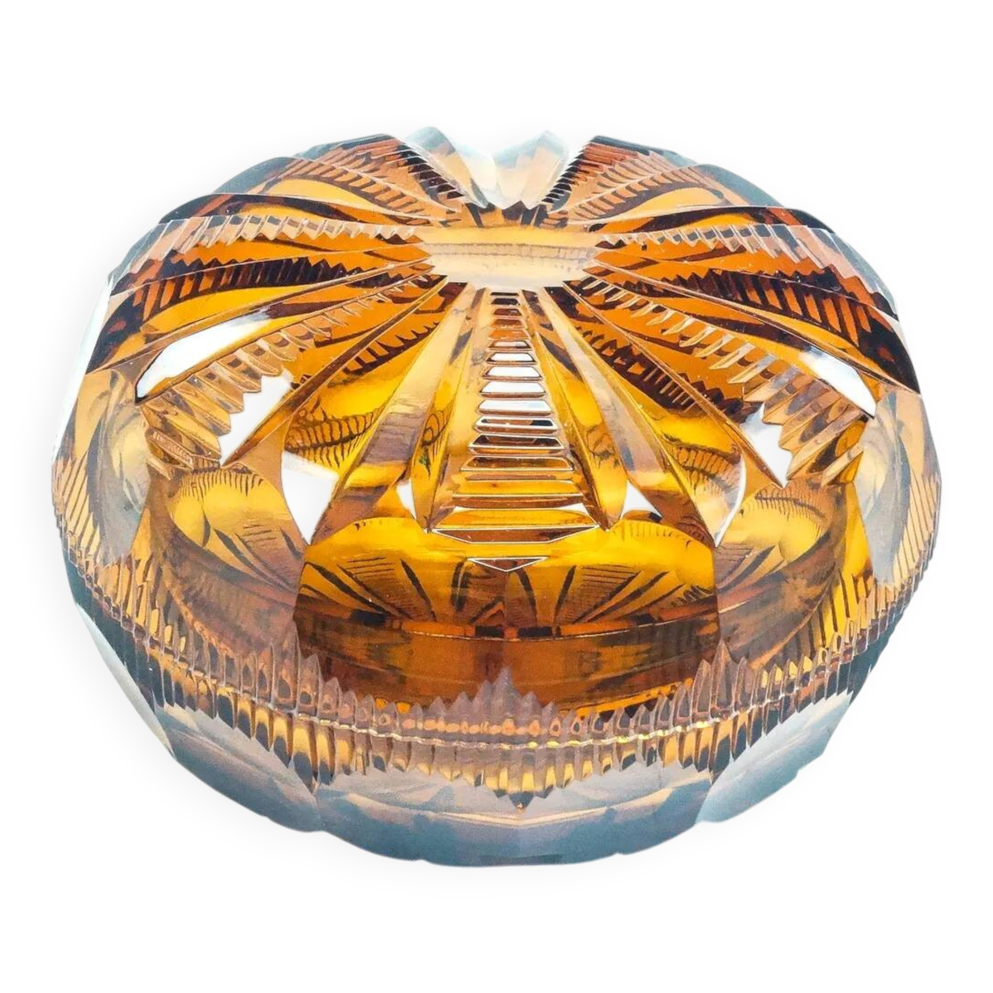 Art Deco bonbonniere, crystal, Moser, Czechoslovakia, 1930s