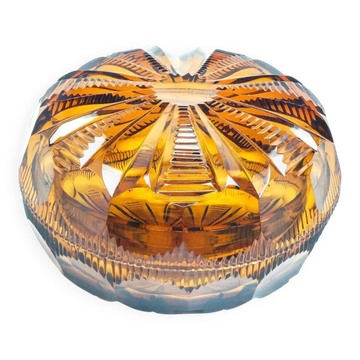 Art Deco bonbonniere, crystal, Moser, Czechoslovakia, 1930s