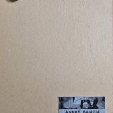 Framed vintage photograph of an alpine lake with hikers, 1930, 36 x 29 cm.