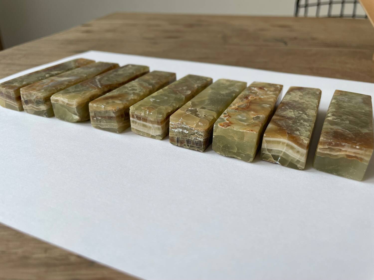 Set of 9 cutlery holders in Jade