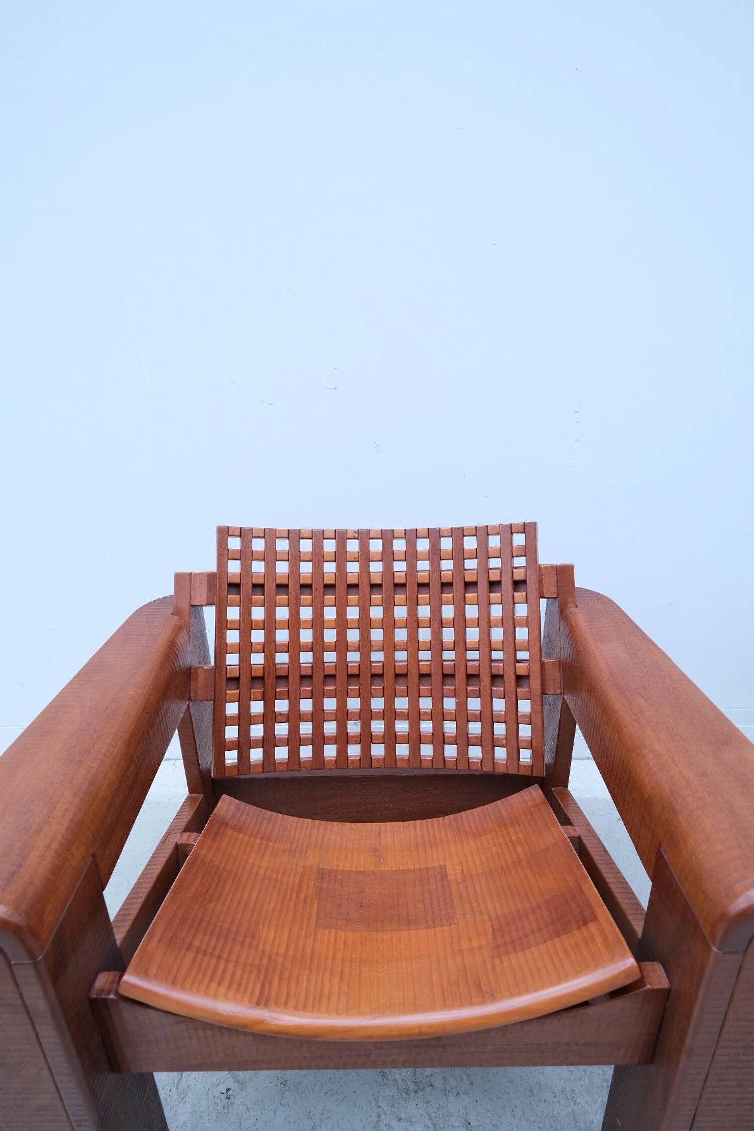 Pair of solid Lebanese cedar armchairs