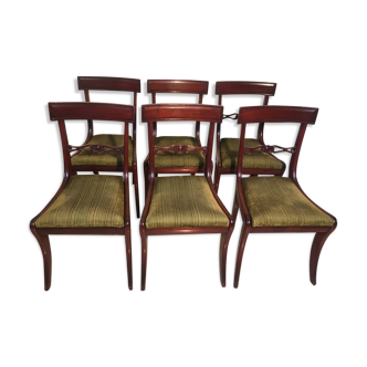Série de 6 chaises anciennes en acajou