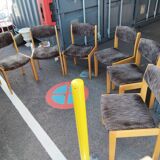 6 chaises ancienne vintage design scandinave pieds compas