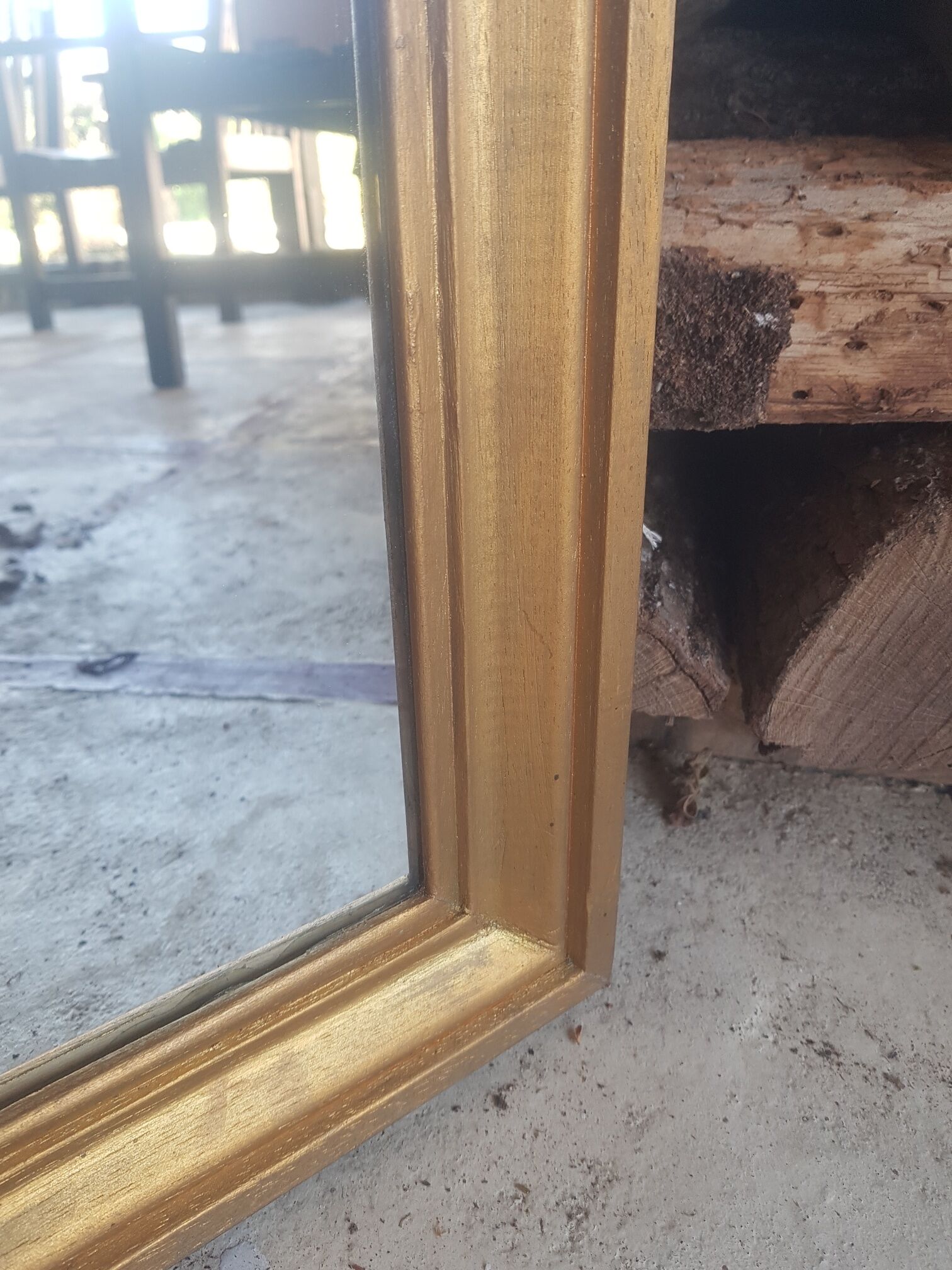 Miroir rectangulaire doré