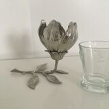 Flower ashtray on chrome stem with 5 removable ashtray petals