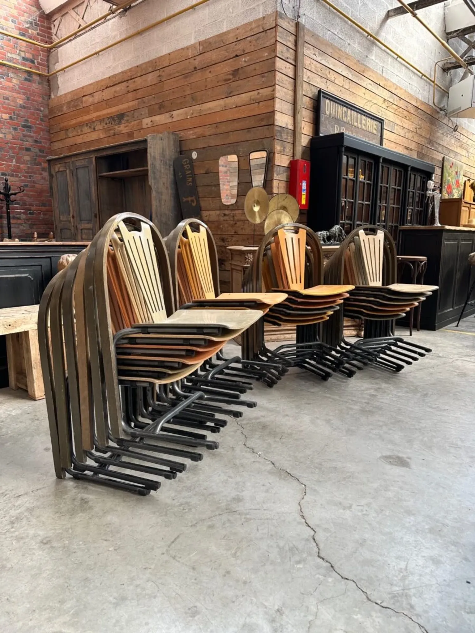 Set of 18 Baumann chairs from the 80s.