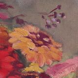 Tableau ancien nature morte florale