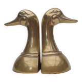 pair of brass duck bookends