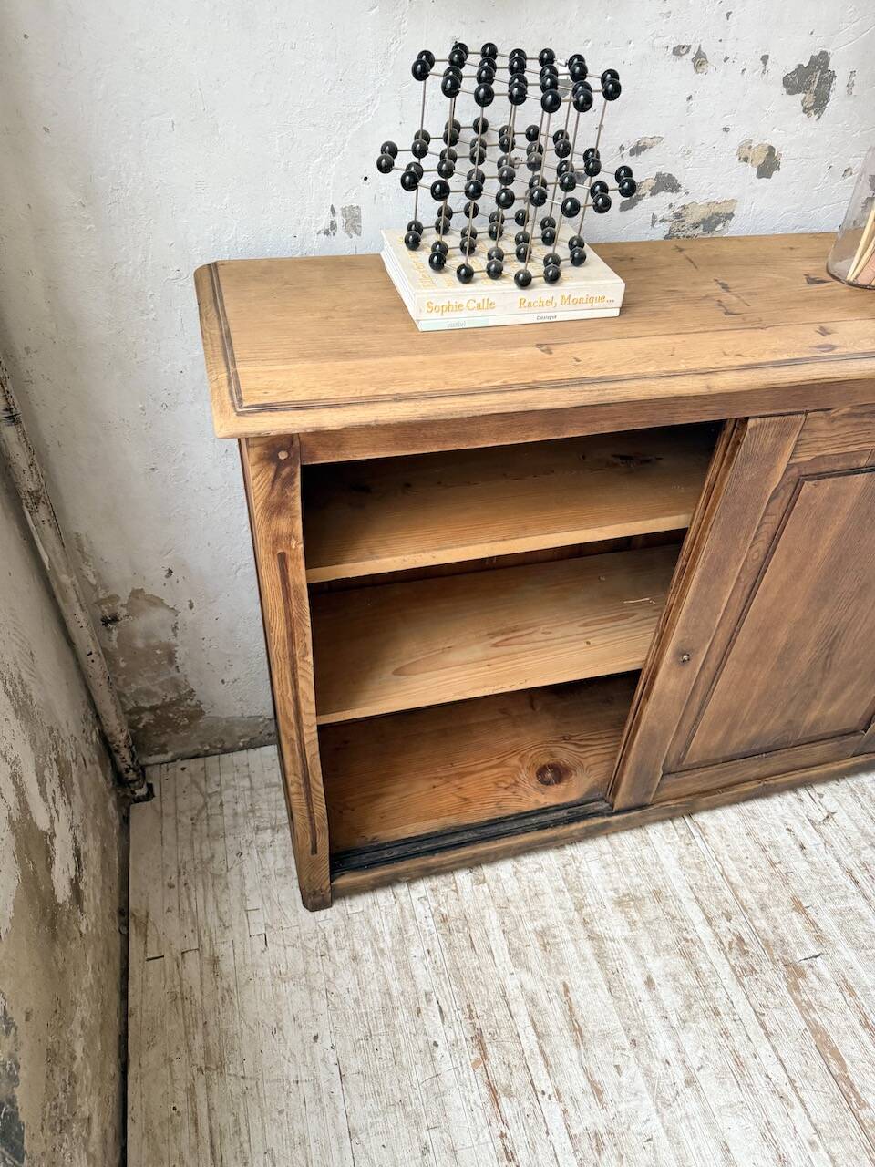 XL oak workshop sideboard with sliding doors from 1900