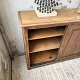 XL oak workshop sideboard with sliding doors from 1900