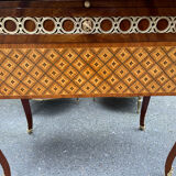 Men's dressing table inlaid and bronze stamped R Sigot, conversion furniture