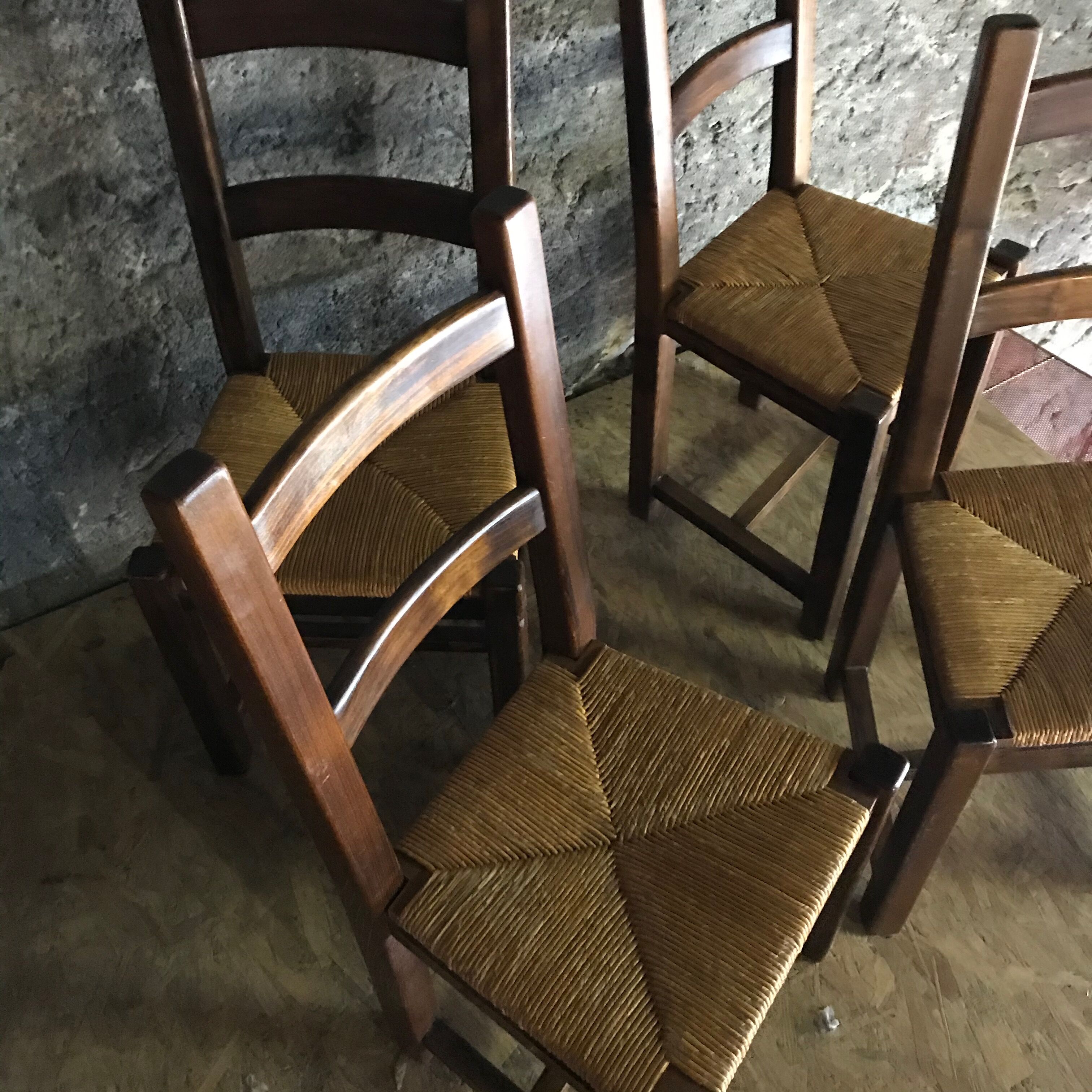 Set of 4 canned chairs