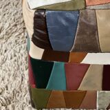 Pouf /coffre ou Ottoman « Arlequin » cuir  1970