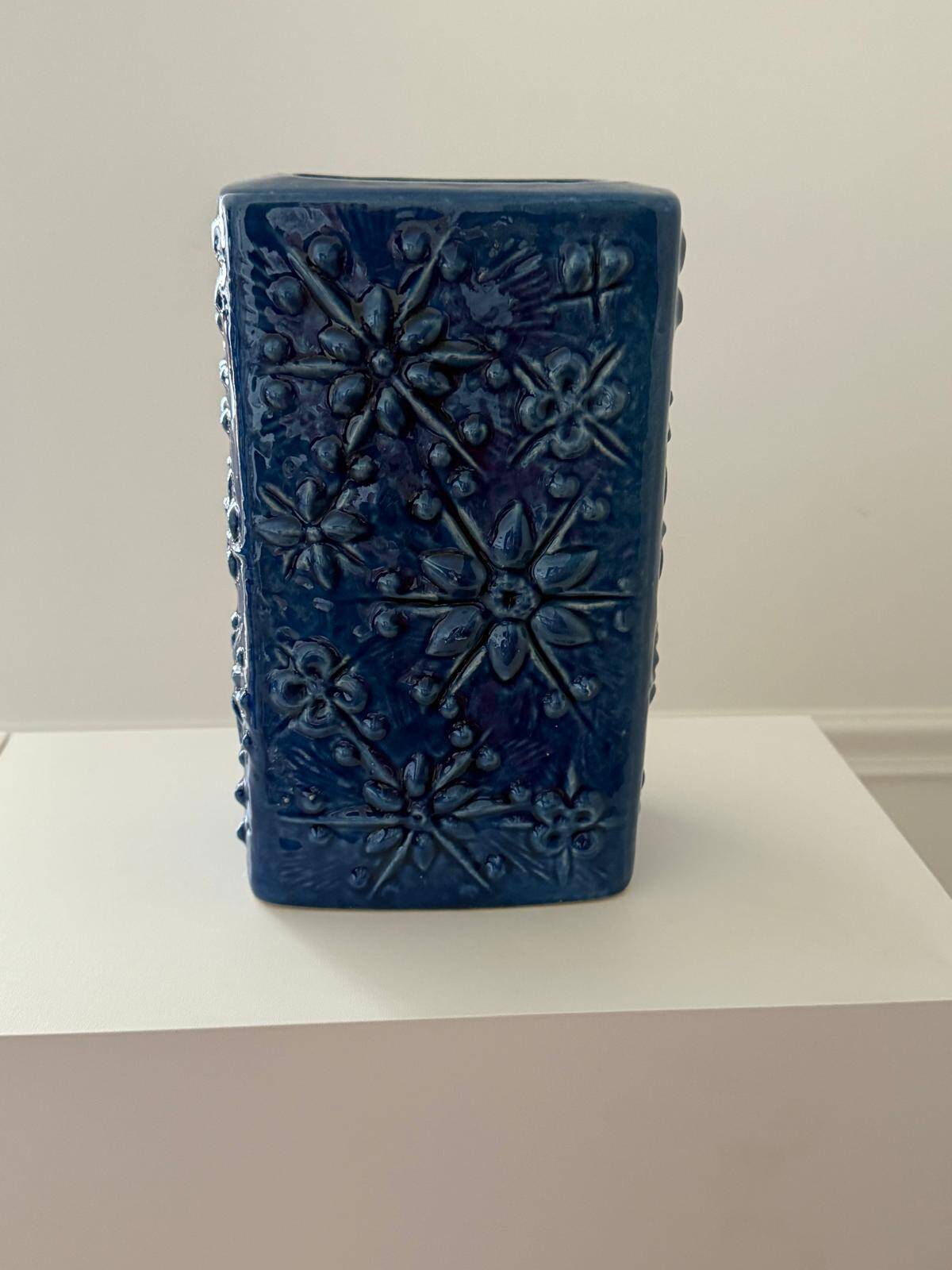 West Germany blue ceramic vase