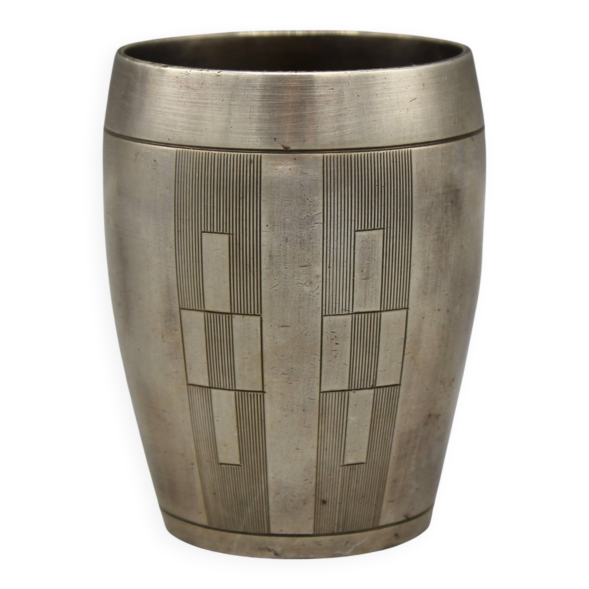 Silver-plated metal cup signed ravinet denfert - art deco
