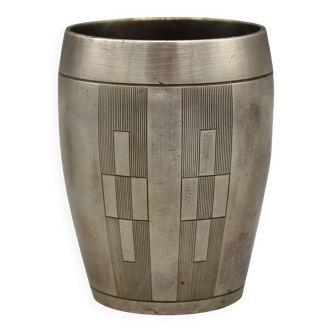 Silver-plated metal cup signed ravinet denfert - art deco