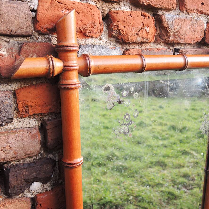 Old Faux Bamboo Mirror H 72 x H 53 cm