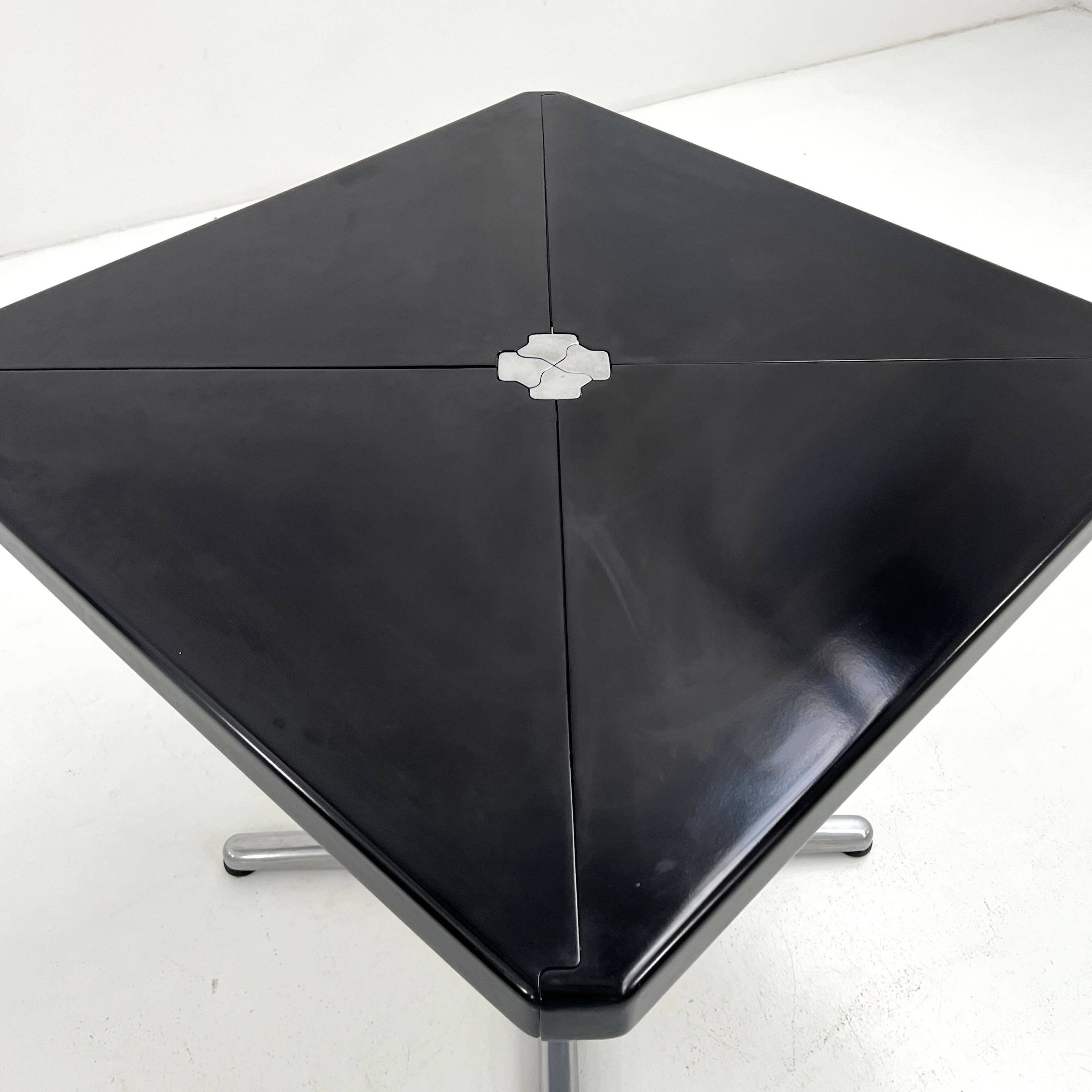 Foldable black table by Giancarlo Piretti for Anonima Castelli, 1970