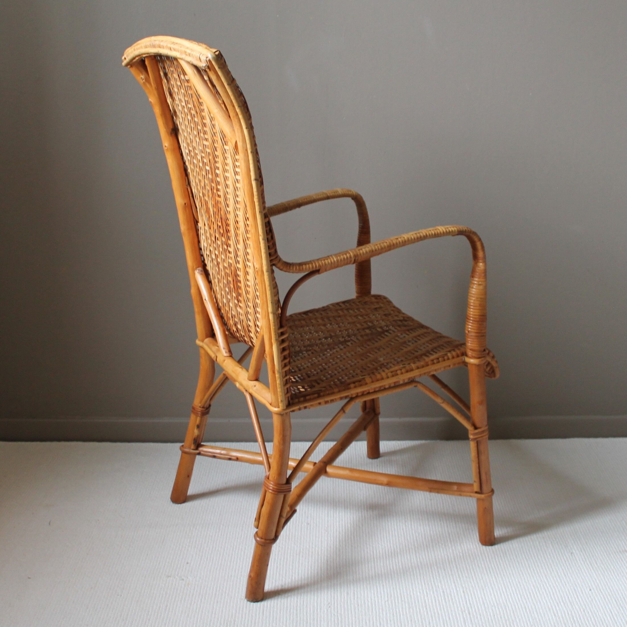 Vintage rattan armchair for adults