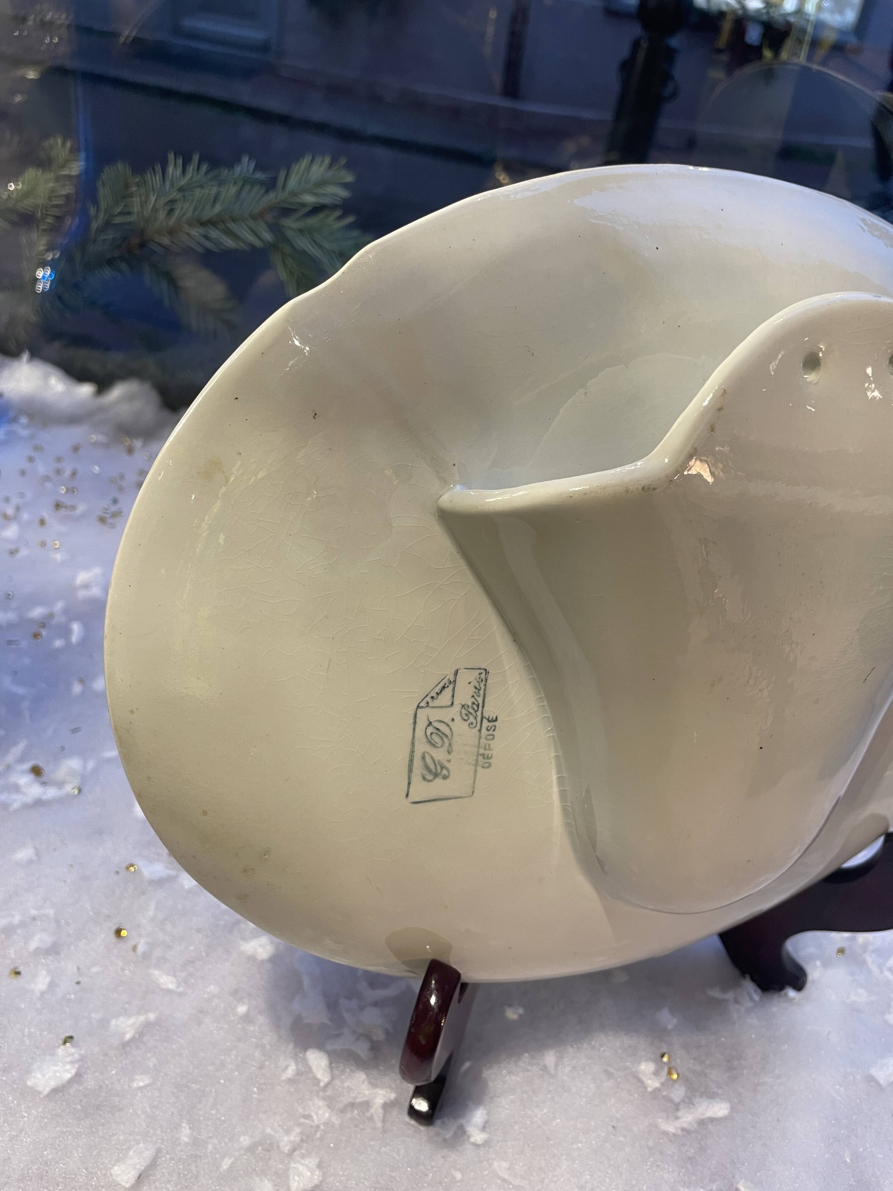 Georges dreyfus earthenware bouquetier with floral wall decoration