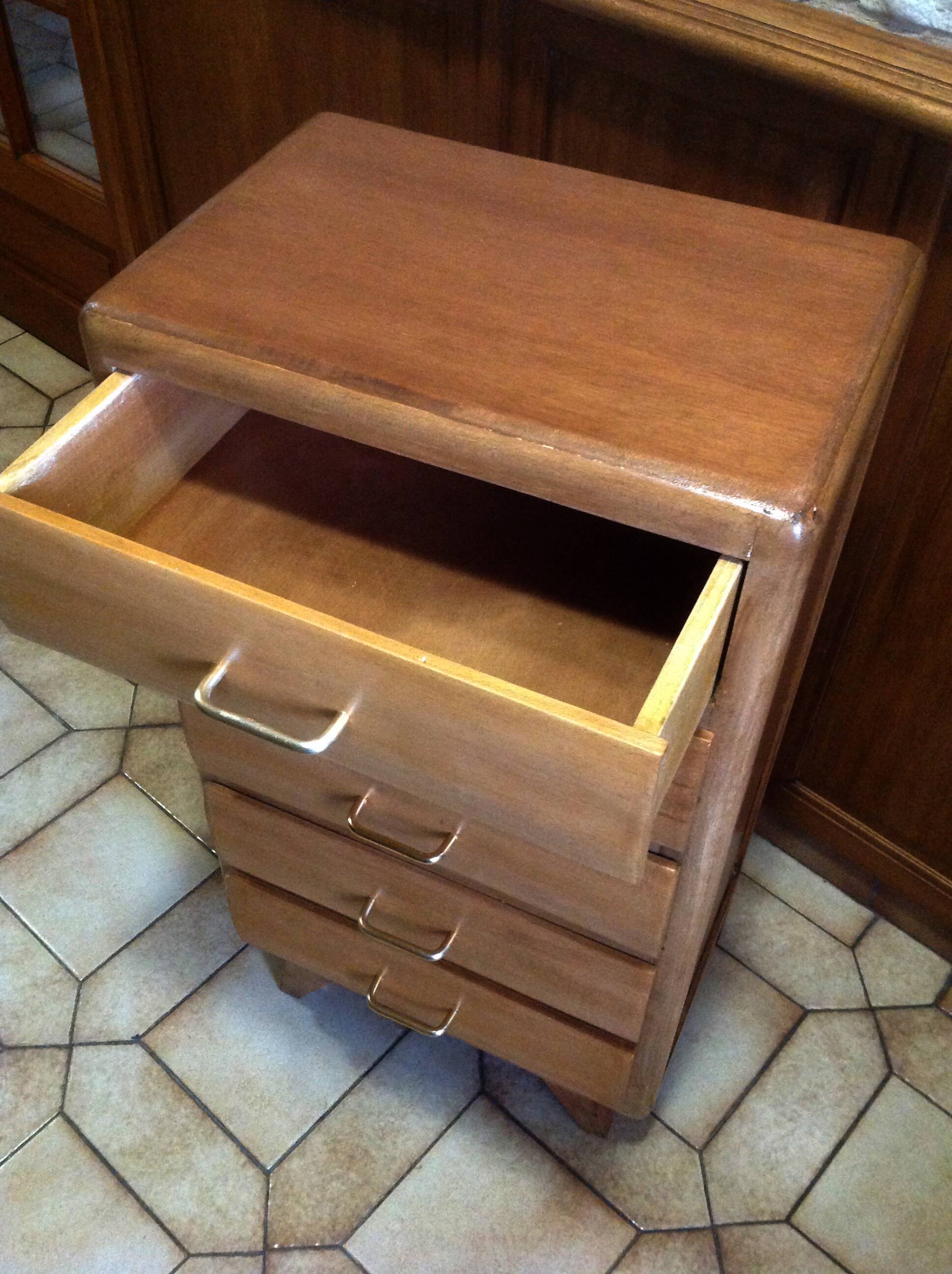 Vintage weekly chest of drawers with compass feet