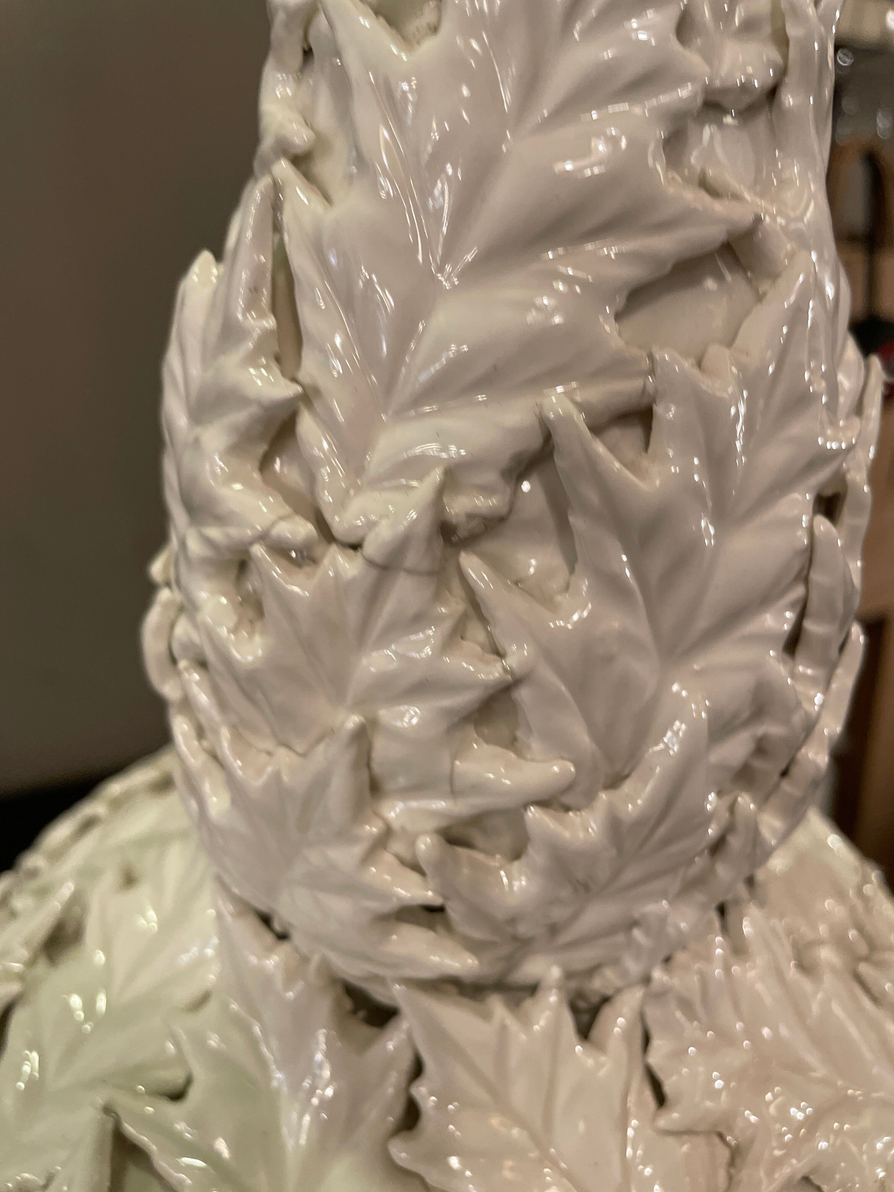 Ceramic lamp base Manises ceramic blanch