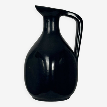 Accolay black ceramic pitcher, 1950