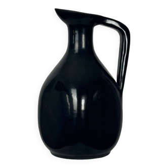 Accolay black ceramic pitcher, 1950