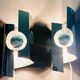 2 vintage 70s Space Age Oxar inspired wall lights