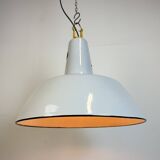 Industrial Grey Enamel Factory Pendant Lamp from Philips, 1960s