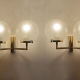 Pair Vintage Bubble Glass Wall Lights