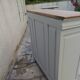 Small Louis Philippe style sideboard of beautiful craftsmanship, enhanced in storm gray.