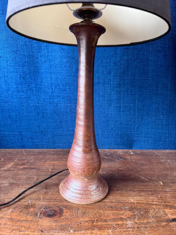 Lampe de bureau en grès vernissé de forme libre, années 1950-60