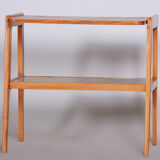 Restored Bauhaus Console Table, Oak and Glass, Refreshed Polish, Czechia, 1950s
