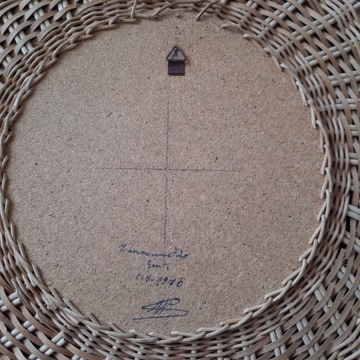 70s rattan sun mirror