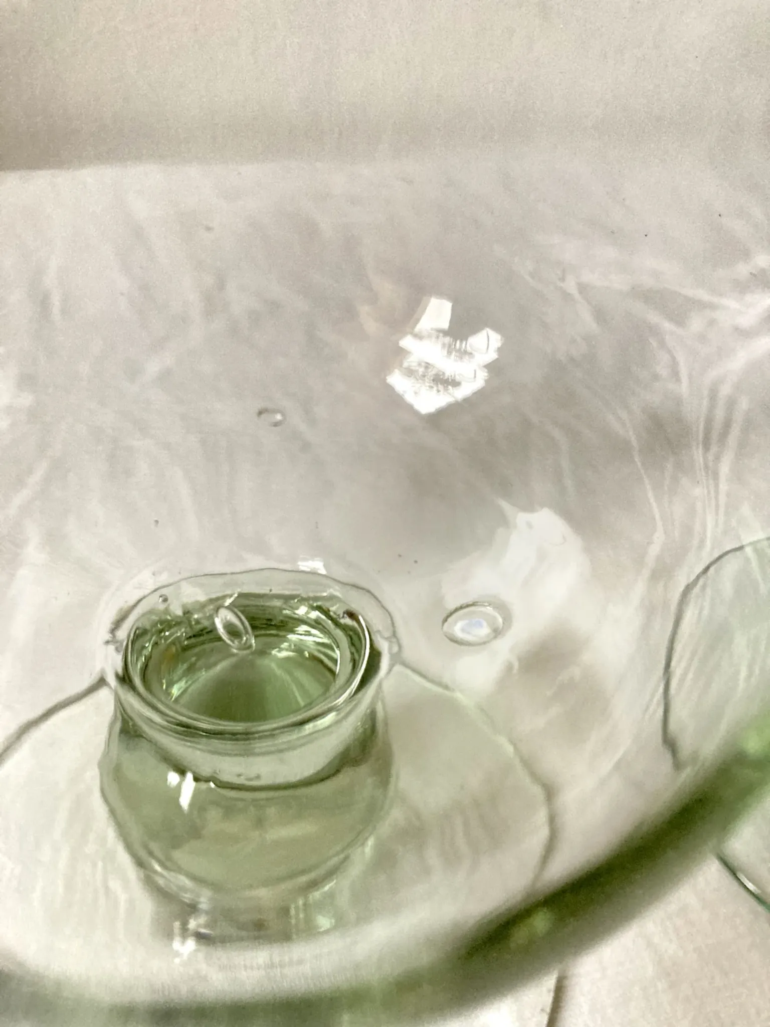 Pair of hand-blown glass goblets