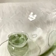 Pair of hand-blown glass goblets