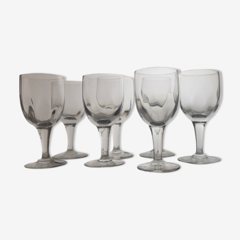 7 19th century wine glasses