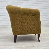 1950s, Danish relax armchair, light green furniture wool, oak wood.