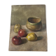 Huile sur toile nature morte aux pommes