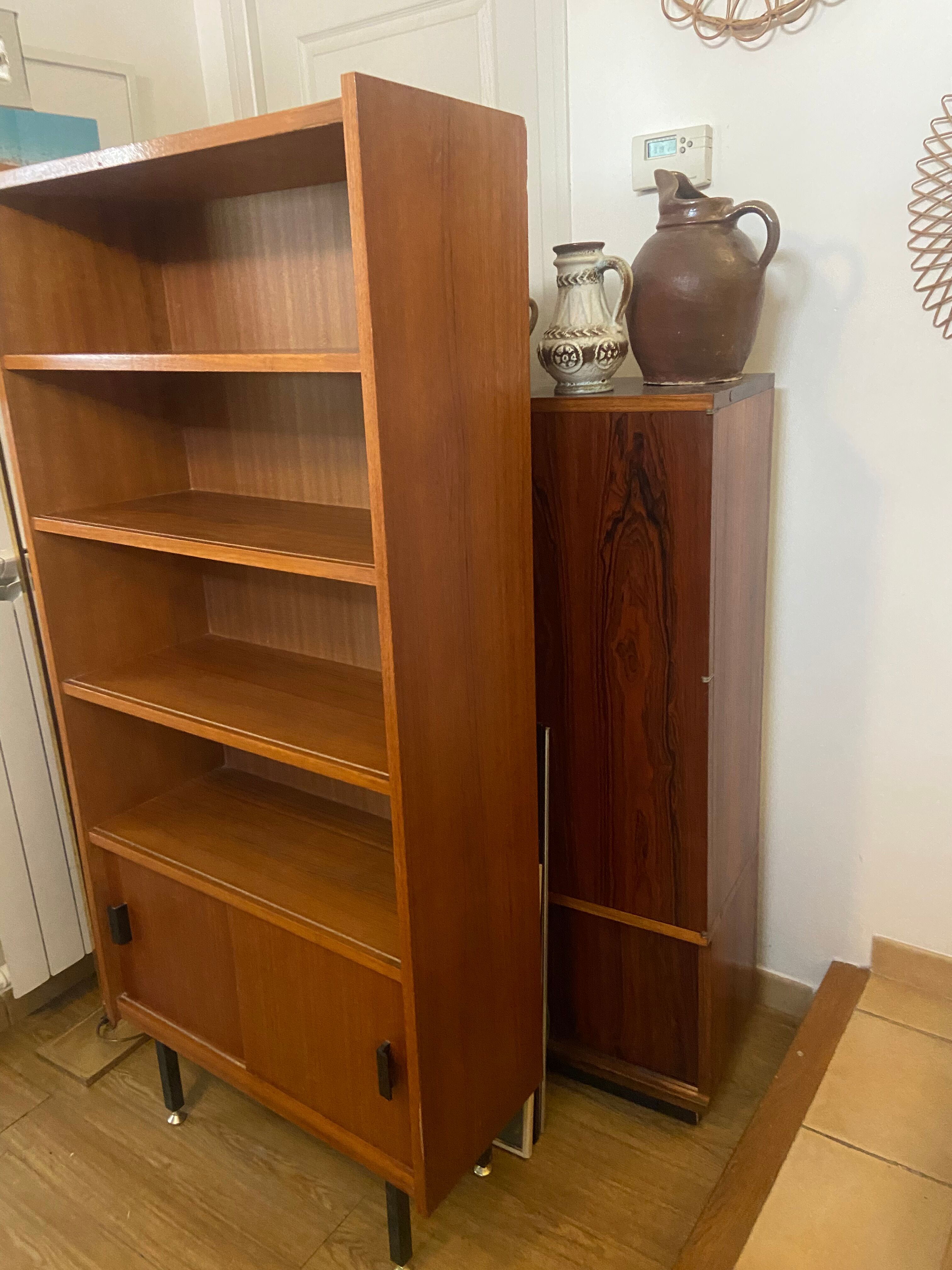 Vintage teak bookcase shelf
