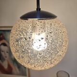 Amber glass ball pendant light
